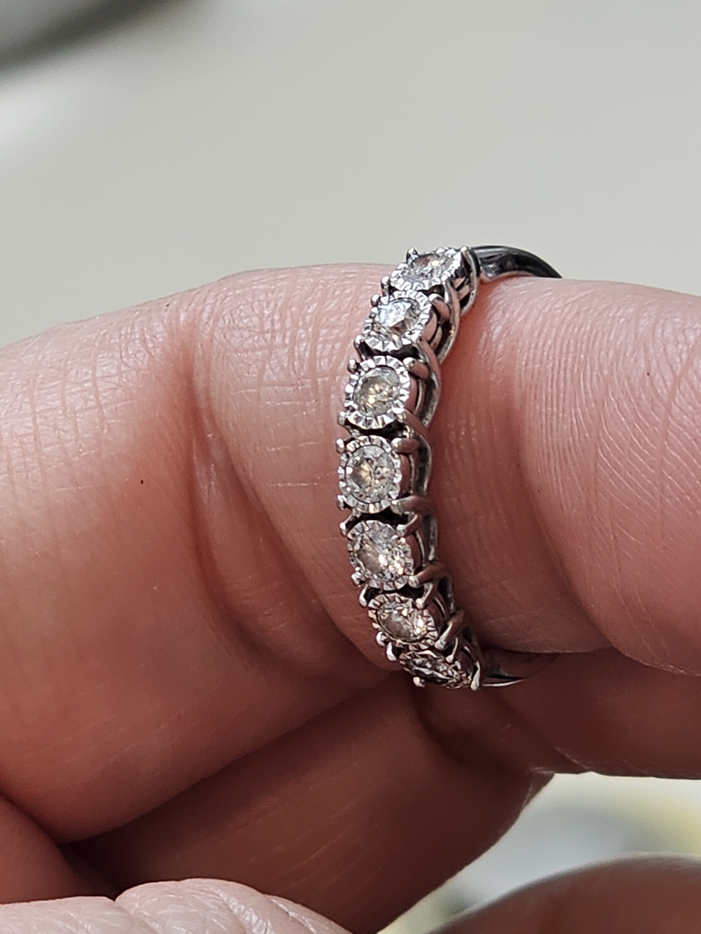 Diamond Band Ring 10k White Gold KAY jewelers Round Cut ½ Carat Anniversary
